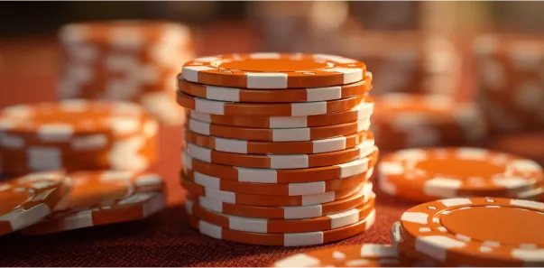 ChinChin Casino'nun avizeler ve oyun masalarıyla lüks iç mekanı